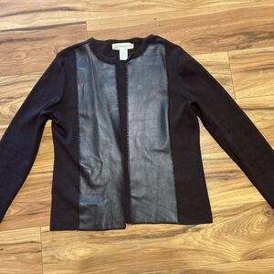 Ilyse Hart LTD  Black Jacket with Genuine Leather Panels